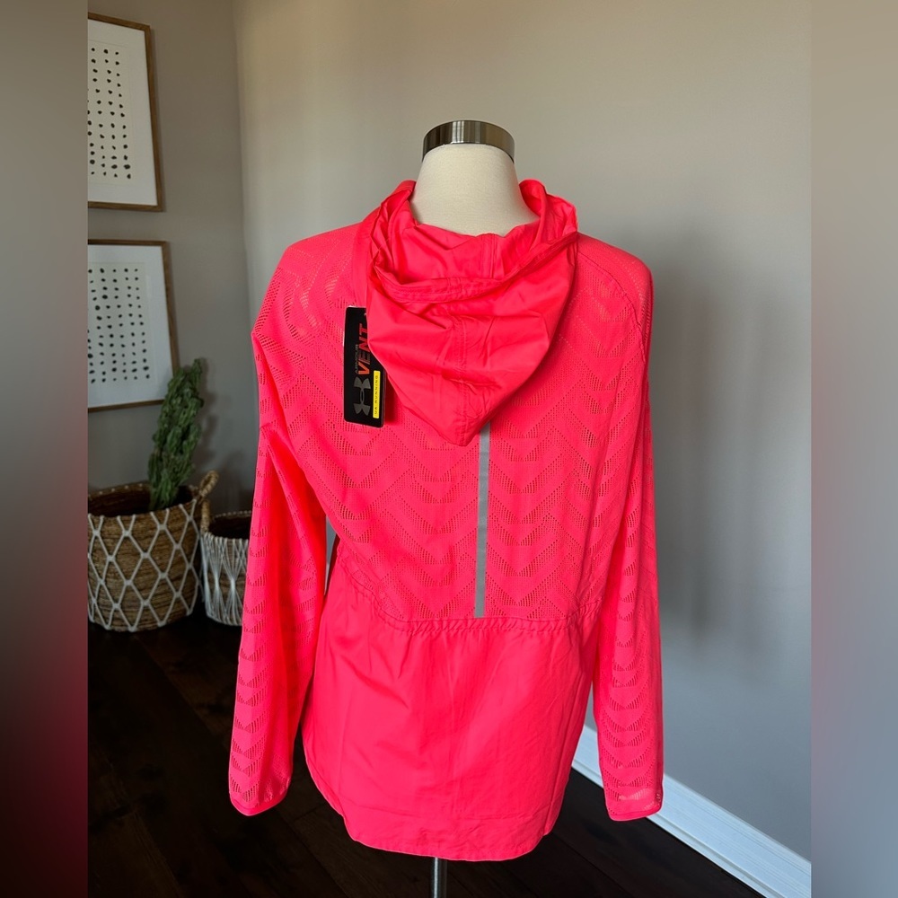 Under Armour Vent HeatGear Hooded Running Jacket Bright Pink Women's Large NWTs - Picture 3 of 13